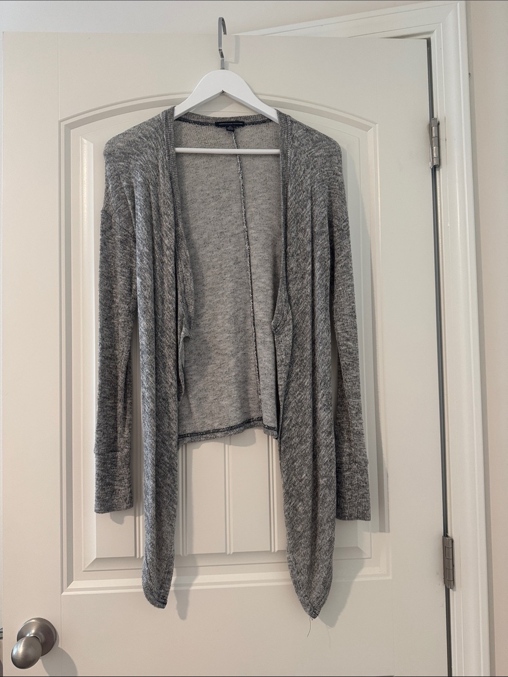 Lightweight Open-Front Gray Women's Cardigan Sweater